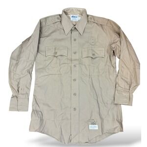 Elbeco Uniform Shirt Tan Khaki Size 15.5 x 32